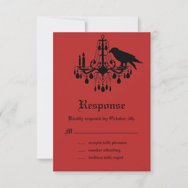 Raven and Damask RSVP (Front)