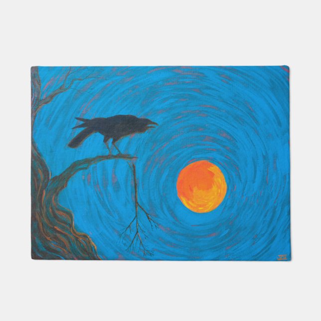 Raven and Full Moon Doormat (Front)