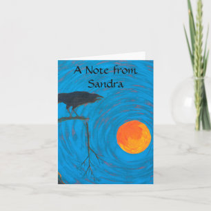 Raven and Full Moon Note Card