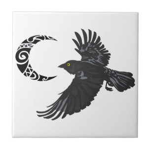 Raven and Moon Tile