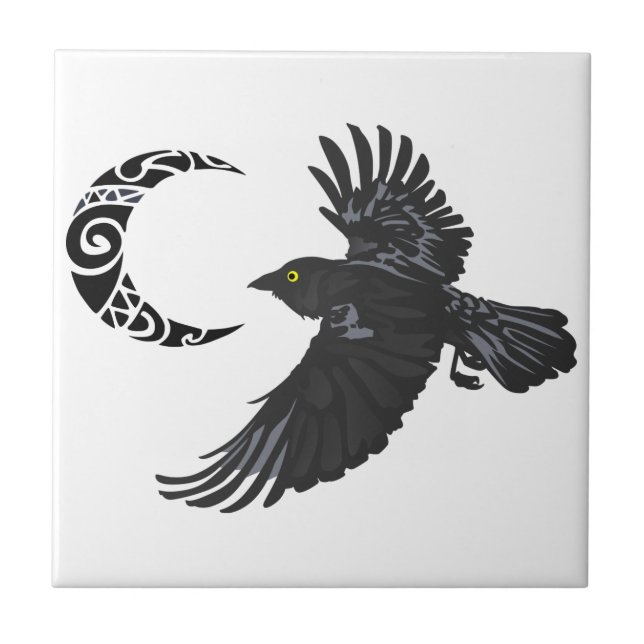 Raven and Moon Tile (Front)
