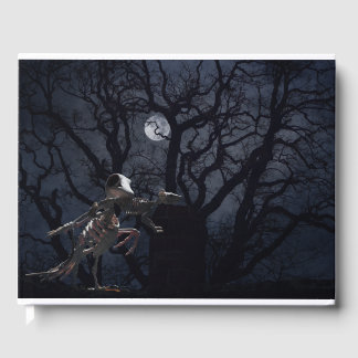 Raven and Rat Skeleton in Moonlight Guest Book