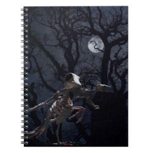 Raven and Rat Skeleton in Moonlight Notebook