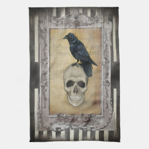 Raven and Skull Kitchen Towel