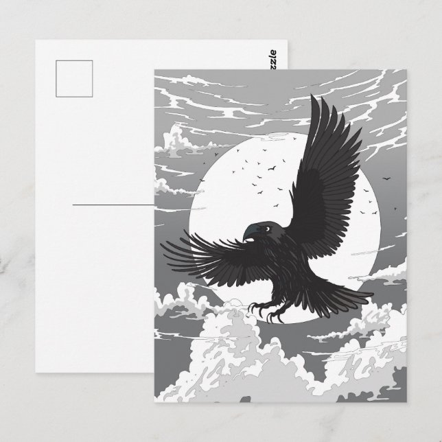 Raven And The Moon Postcard (Front/Back)