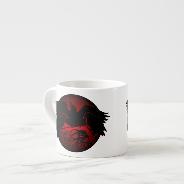 Raven Art Cup Native Art Raven Coffee Espresso Cup (Front Left)