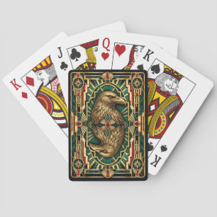 Raven, Art Deco Wildlife Playing Cards