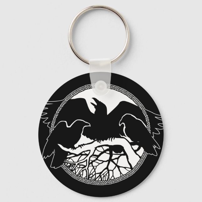 Raven Art Keychain Wildlife Crow / Raven Gifts (Front)
