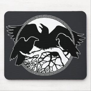 Raven Art Mouspads Cool Crow Art Computer Gifts Mouse Pad