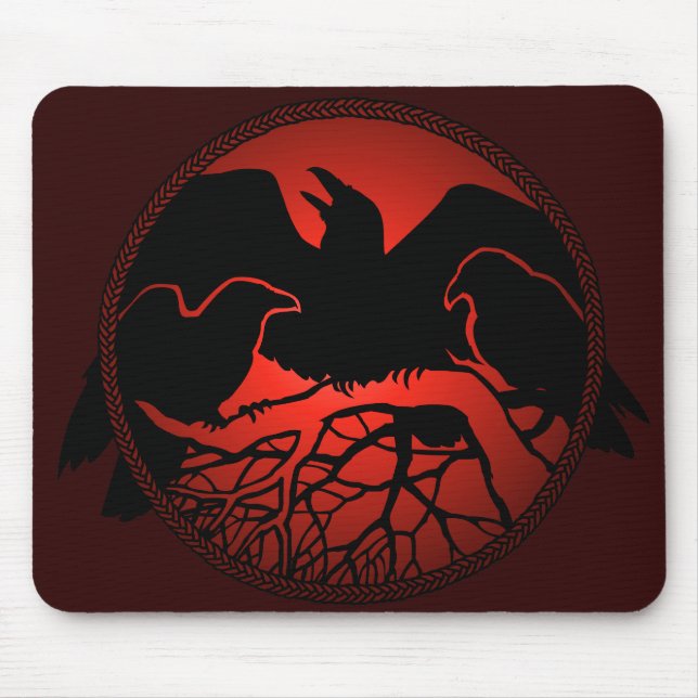 Raven Art Mouspads Cool Crow Art Computer Gifts Mouse Pad (Front)