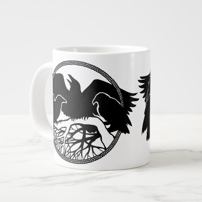 Raven Art Mug Wild Bird Café Mug Raven Cup (Devant gauche)