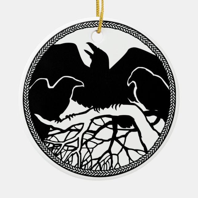 Raven Art Ornament Black Crow Decorations Gifts (Front)