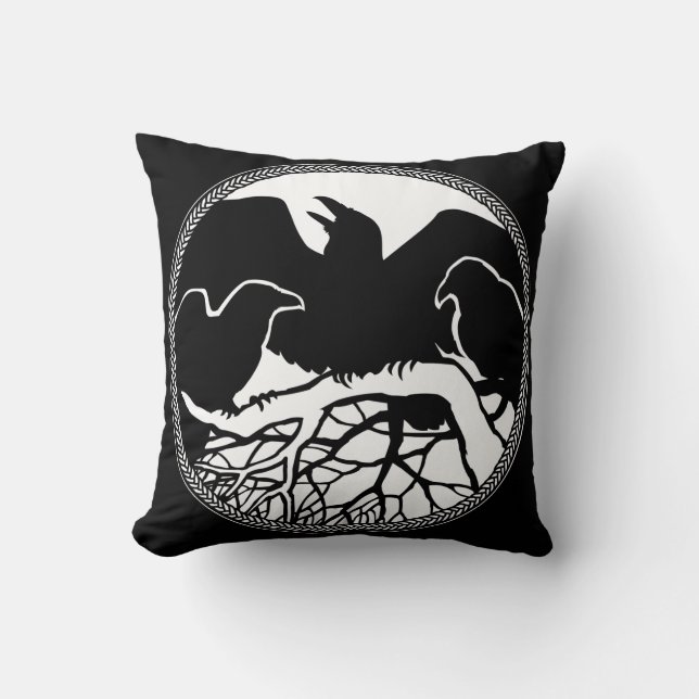 Raven Art Pillows First Nations Wildlife Pillows (Front)