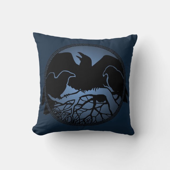 Raven Art Pillows First Nations Wildlife Pillows (Front)