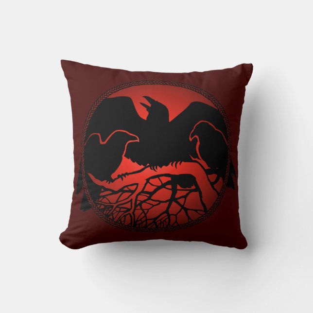 Raven Art Pillows First Nations Wildlife Pillows (Front)