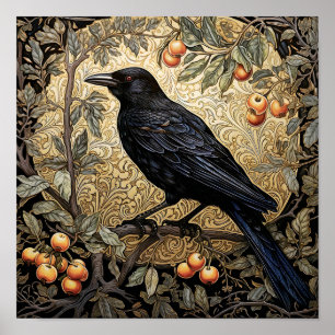 Raven Art Print Black Bird Animal Art Print 