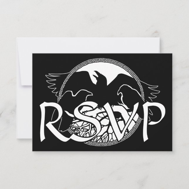 Raven Art RSVP Personalized Native Art Card (Front)