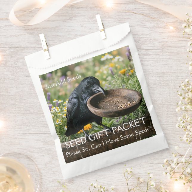 Raven Asking For Seeds Garden Packet Favour Bag (Clipped)
