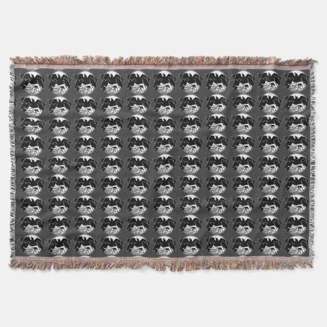 Raven Bird Blanket Spirit Animals Throw Blankets (Front)