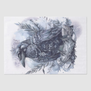 Raven Bird Blue Mystical Sapphire Tissue Paper