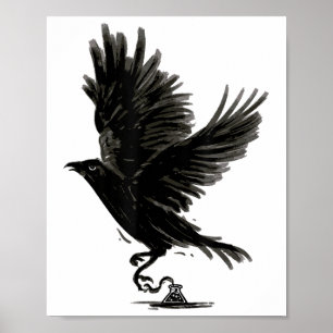 Raven Bird Crow Tattoo _1  Poster
