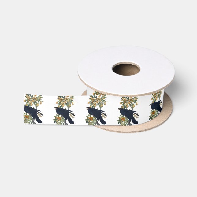 Raven Bird Satin Ribbon (Spool)