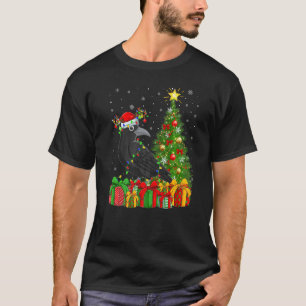 Raven Bird  Xmas Holiday Santa Raven Christmas Tre T-Shirt