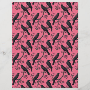 Raven birds double sided scrapbook paper