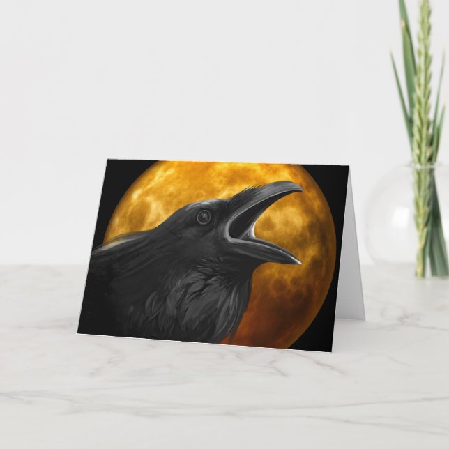 Raven Call Pagan Greeting Card (Front)