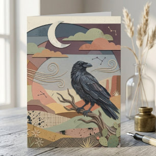 Raven Card – Desert Night Greeting Card