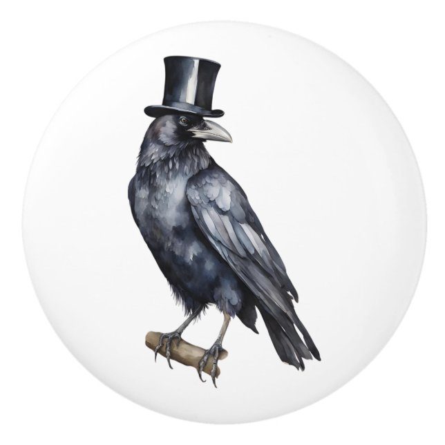 Raven Ceramic Knob (Front)