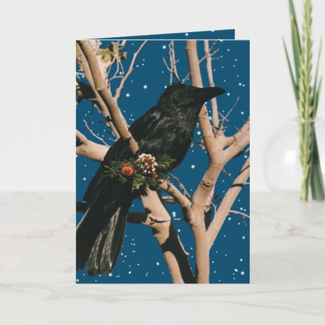 Raven Christmas Holiday Nature Bird Animal Crow (Front)
