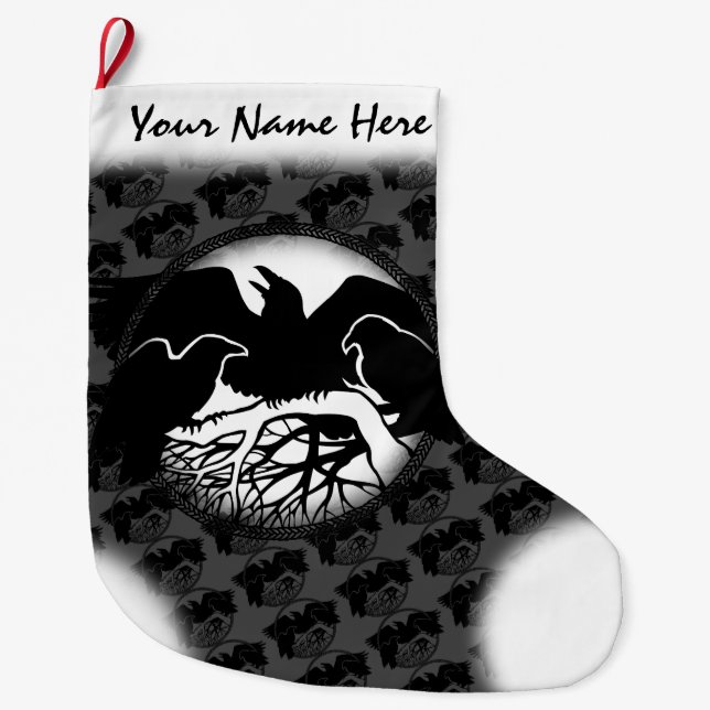 Raven Christmas Stocking Native Art Raven Stocking (Front)