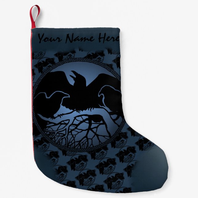 Raven Christmas Stocking Native Art Raven Stocking (Front)