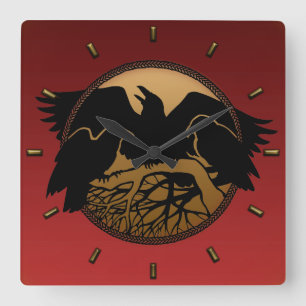 Raven Clock Native Raven Art Wall Clock Bird Gift