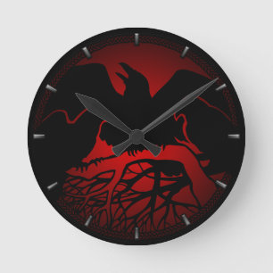 Raven Clock Native Raven Art Wall Clocks & Gifts