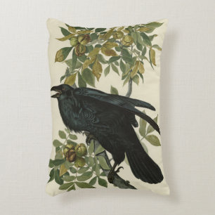 Raven (Common Raven) from Audubon Birds of America Accent Pillow