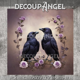 Raven Companions at Twilight Decoupage Tissue Paper