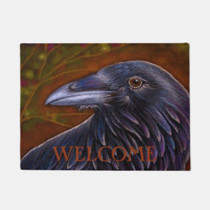 RAVEN CROW BIRD WELCOME 18" x 24" Door Mat