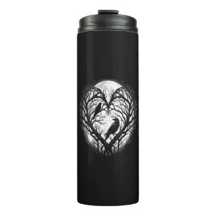 Raven Crow Heart Tree Thermal Tumbler