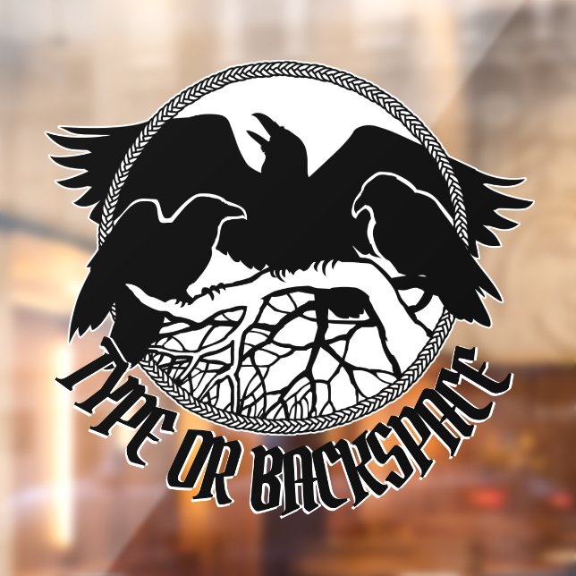 Raven Decal Personalized Tribal Art Window Cling (Sheet 2)