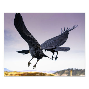 Raven est en vol ensemble photo imprimé