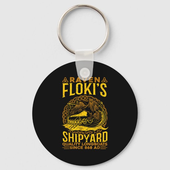 Raven Flokis Shipyard Nordic Mythology Viking  Keychain (Front)