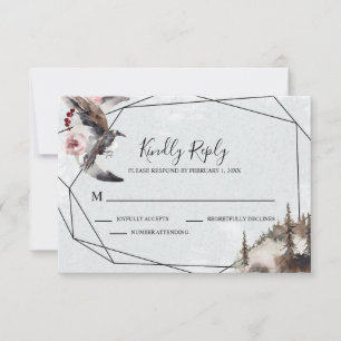 Raven, Forest, and Crescent Moon RSVP