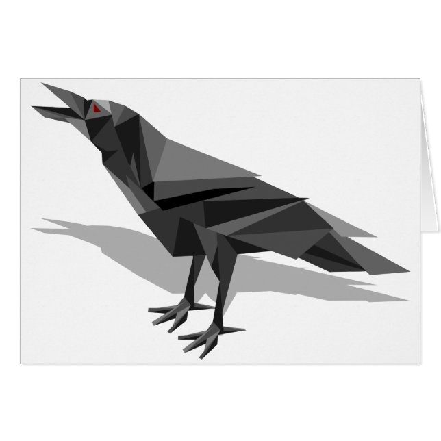 Raven Geometric Cubist Grey Triangles (Front Horizontal)