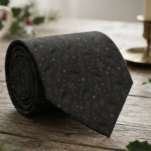 Raven gothic christmas dark tie