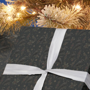 Raven Gothic Christmas Moody Winter Wrapping Paper
