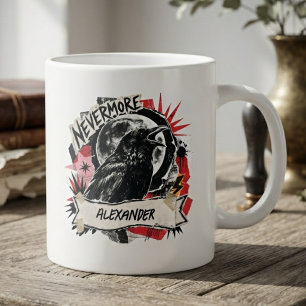 Raven Gothic Nevermore Dark Academia Large Coffee Mug