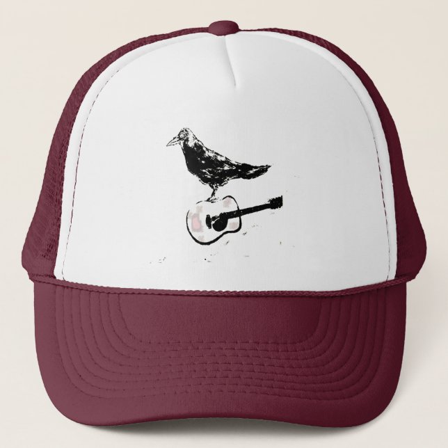 raven guitar song trucker hat (Front)