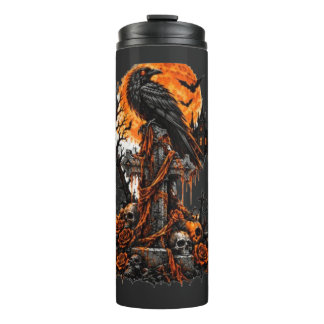 Raven & Haunted Graveyard Thermal Tumbler